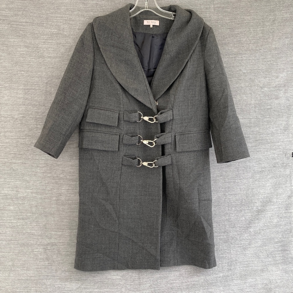 Dice Kayek Wool Coat Grey Women’s 40 Fits Medium
